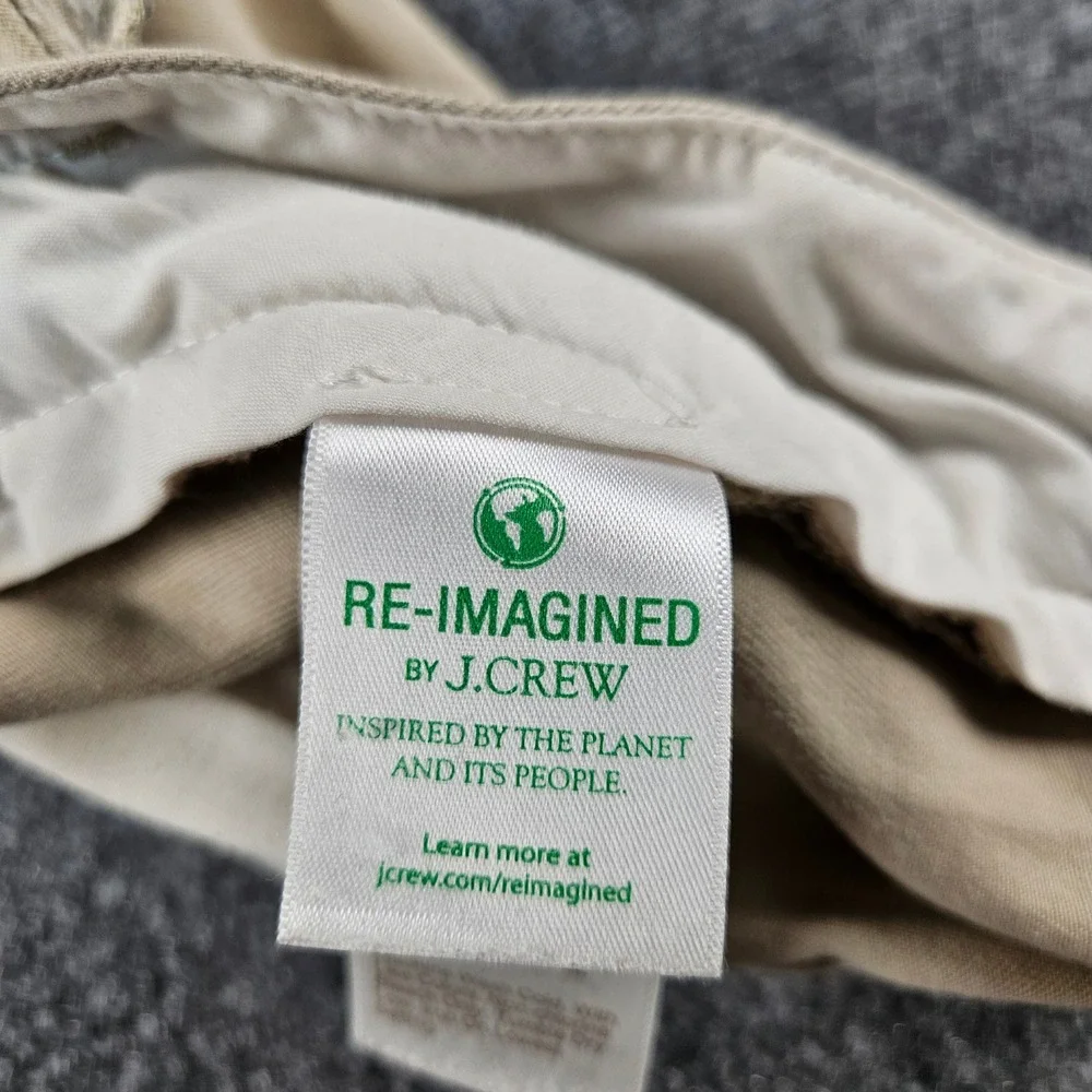 J.Crew Flex Straight‎ Fit Chino Pants Mens 33x30 Khaki Tan Stretch Trousers
